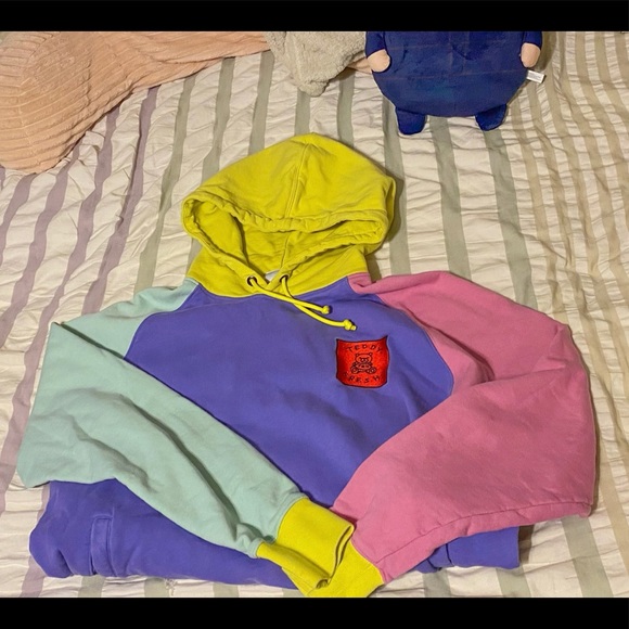 Teddy Fresh color block Hoodie 1.0 - Picture 1 of 5